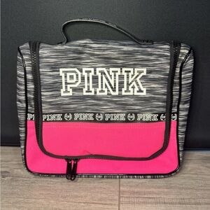 PINK Victoria's Secret Striped and Pink Cosmetic Case